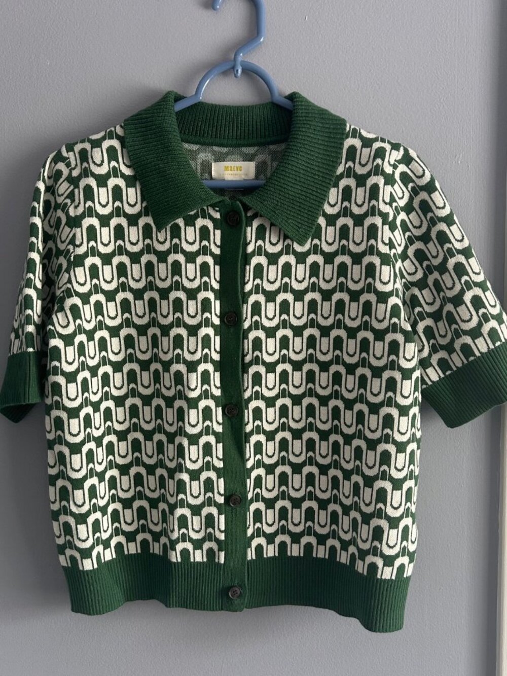 Kinsley Collared Crop Cardigan Sweater by Maeve - Picture 2 of 4